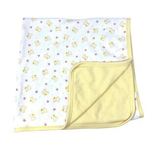 Old Navy Baby Blanket Vintage Y2K Cotton Yellow Puppy Dog Red Star